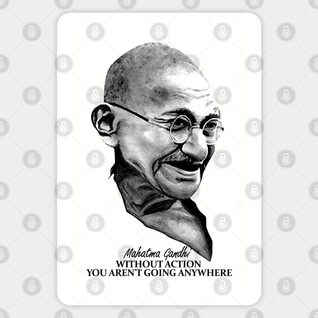 Mahatma Gandhi Sticker by KewaleeTee